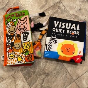Jellycat Farm Tails Soft Cloth Interactive + visual quiet Crinkle Sensory book
